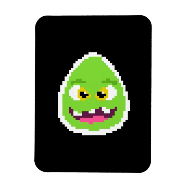 Cute pixeled egg monster magnet (Vertical)