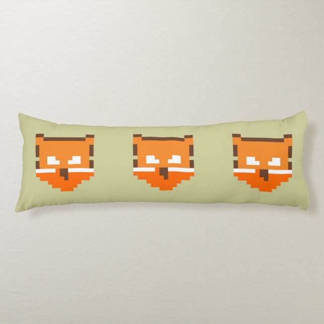 Cute pixeled fox face body cushion (Front)