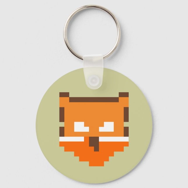 Cute pixeled fox face Case-Mate iPhone case Key Ring (Front)