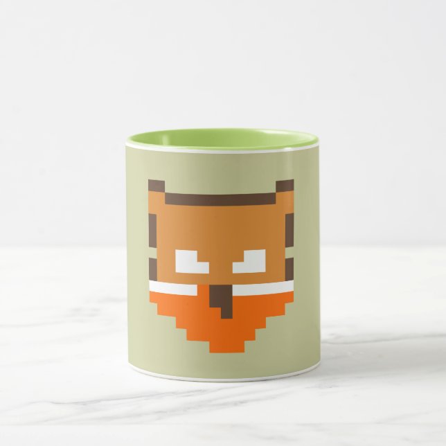 Cute pixeled fox face mug (Center)