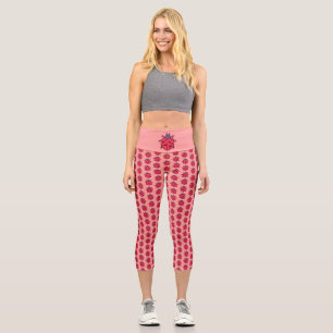 Cute pixeled ladybug insect  capri leggings