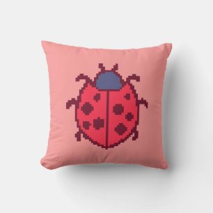 Cute pixeled ladybug insect  cushion