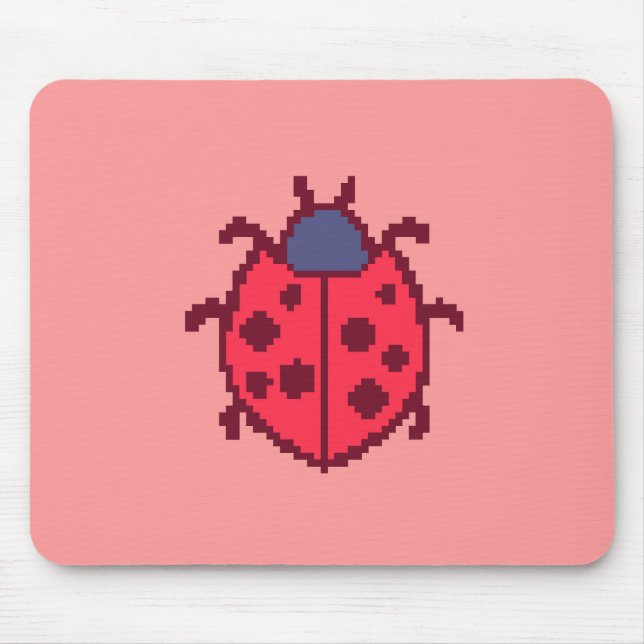 Cute pixeled ladybug insect  mouse pad (Front)