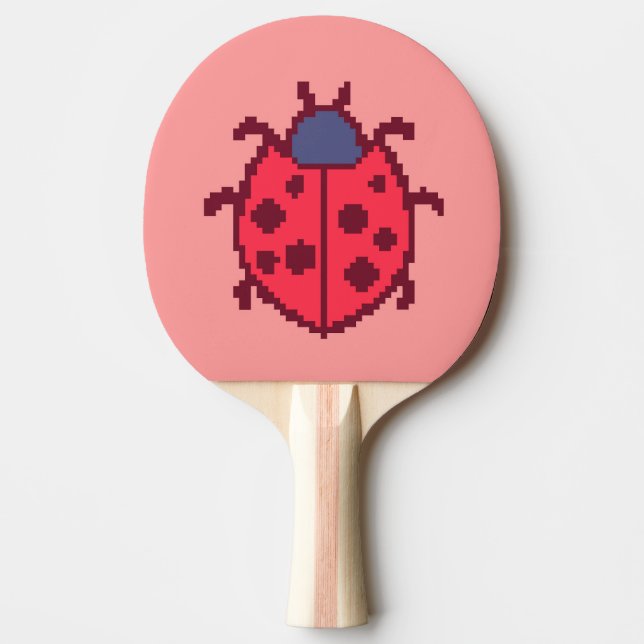 Cute pixeled ladybug insect  ping pong paddle (Front)