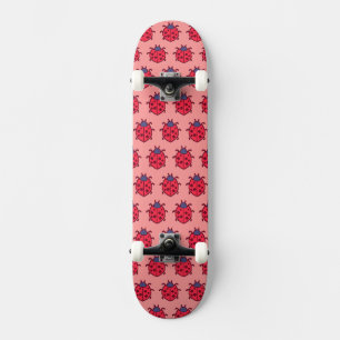 Cute pixeled ladybug insect  skateboard