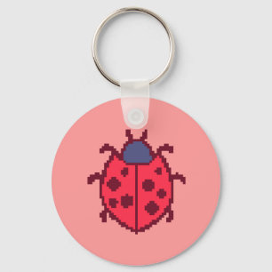 Cute pixeled ladybug insect  throw pillow key ring