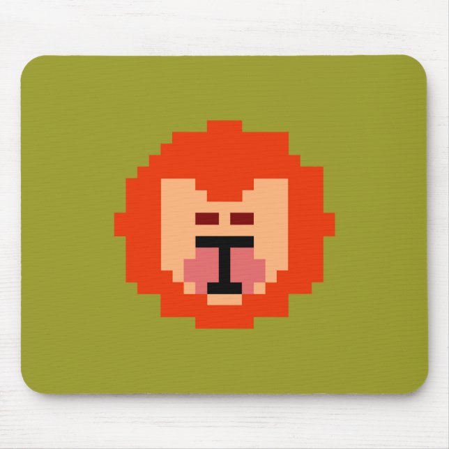 Cute pixeled lion face  throw pillow mouse pad (Front)