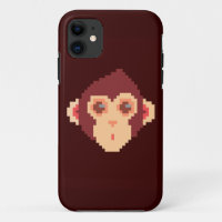 Cute pixeled monkey face notebook