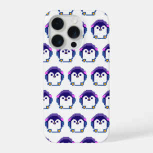 Cute pixeled penguin baby iPhone 15 pro case
