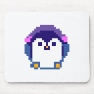 Cute pixeled penguin baby mouse pad