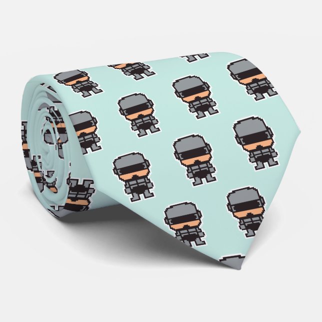 Cute pixeled robotCop  Tie (Rolled)