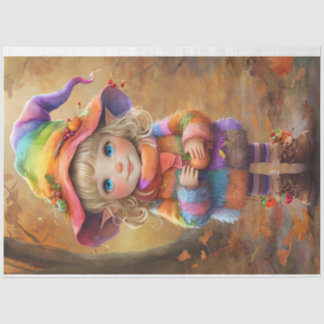 Cute Pixie Pastel and Autumn Colors Tissue Paper