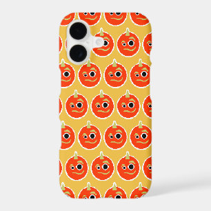 Cute pixled orange monster face