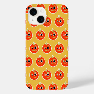 Cute pixled orange monster face throw pillow Case-Mate iPhone 14 case