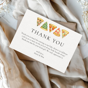 Cute Pizza Co Ed Baby Shower  Thank You Card