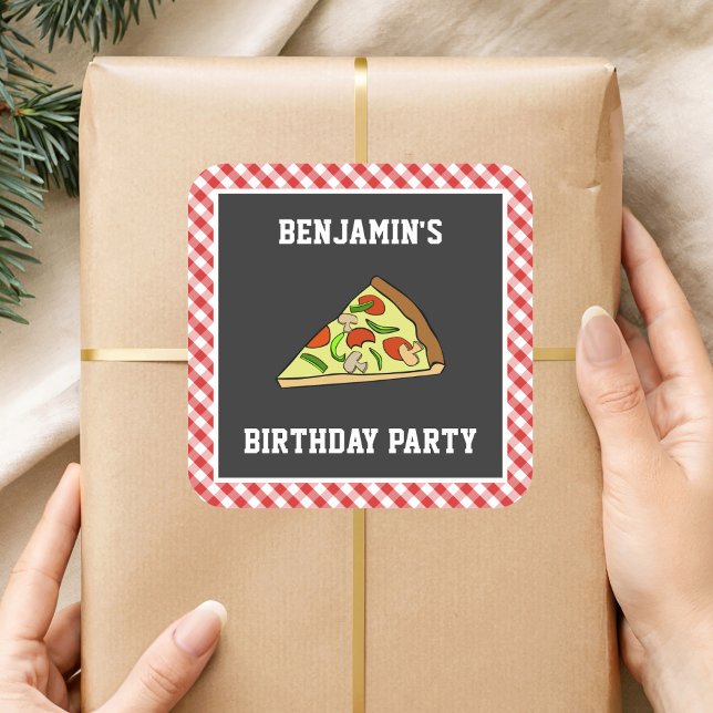 Cute Pizza Kids Birthday Party Favour Sticker (Creator Uploaded)