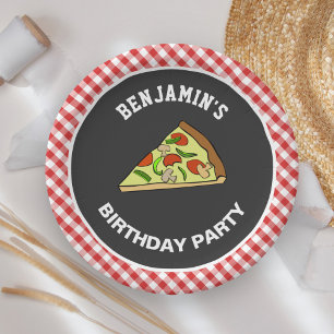 Cute Pizza Kids Birthday Party Paper Plate
