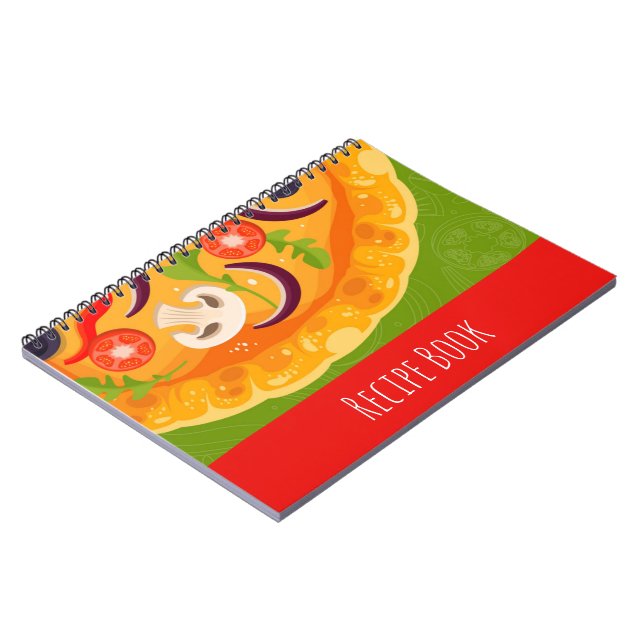 Cute pizza lover colourful food notebook (Left Side)