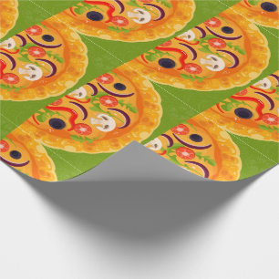 Cute pizza lover colourful food wrapping paper