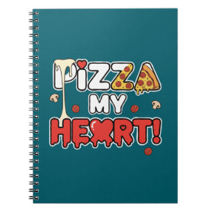 Cute Pizza My Heart Funny Foodie Pun for Pizza Notebook