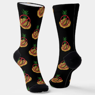 Cute Pizza No Pineapples Fun Foodie Gag Socks