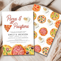 Cute Pizza & Pacifiers Baby Shower