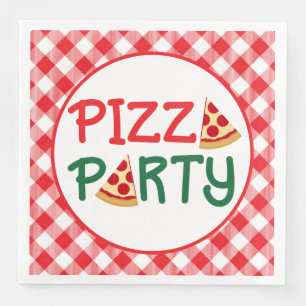 Cute pizza party words napkin