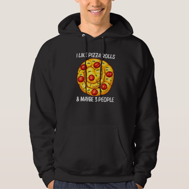 Cute Pizza Roll For Men Women Pizza Snack Food Hoodie (Front)