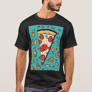 Cute Pizza Slice - Cartoon Style Illustration T-Shirt