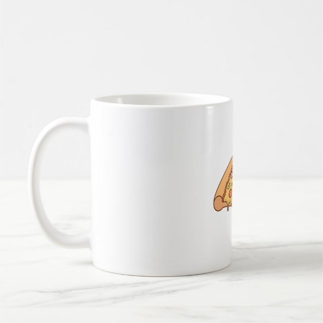 Cute Pizza Slice Say Cheese Funny Coffee Mug (Left)
