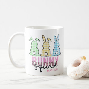 Cute Plaid Bunny Squad Rabbit Personalised Coffee Mug