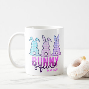 Cute Plaid Bunny Squad Rabbit Personalised Coffee Mug