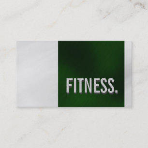 Cute Plain Green Grey Fitness Business Card