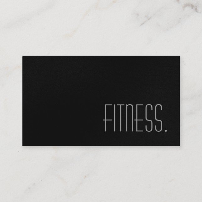 Cute Plain Grey Black Fitness Business Card (Front)
