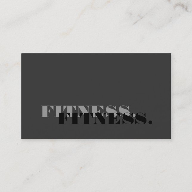 Cute Plain Grey Fitness Business Card (Front)