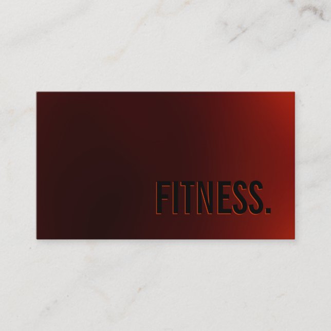 Cute Plain Red Black Fitness Business Card (Front)