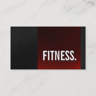 Cute Plain Red Grey Pattern Fitness Business Card
