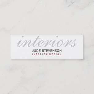 Cute Plain White Interior Designer Business Card