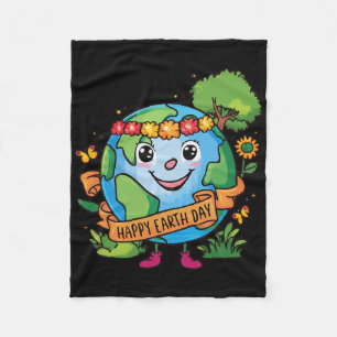 Cute Planet Earth Awareness Day Happy Earth Day Fleece Blanket