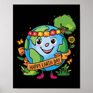 Cute Planet Earth Awareness Day Happy Earth Day Poster