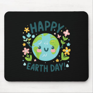 Cute Planet Earth Day Birthday Happy Earth Day Mouse Pad
