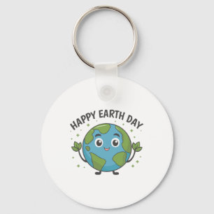 Cute Planet Earth Saying Happy Earth Day 1 Key Ring