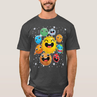 Cute Planets Outer Space Travel Scientist Science  T-Shirt