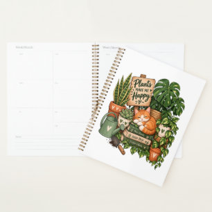 Cute Plant Lover Cat – Plants Make Me Happy Planner
