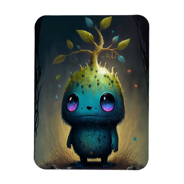 Cute Plant Monster Fantasy Art Magnet (Vertical)