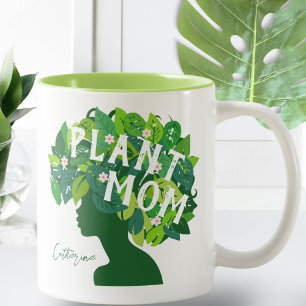 Cute Plant Mum Personalised Plant Lover Two-Tone  Coffee Mug