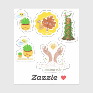 Cute Plant Pun Sticker Sheet Transferable
