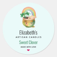 Cute Planter with Rainbow & Clover Candle Business