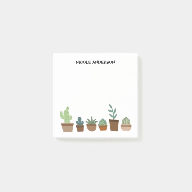 Cute Plants and Succulents Post-it Notes (Front)
