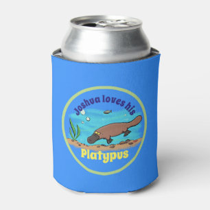 Cute platypus cartoon can cooler